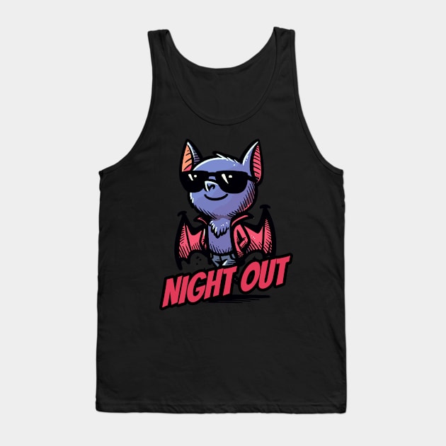 Night Out Disco Nightlife Bat Tank Top by DoodleDashDesigns